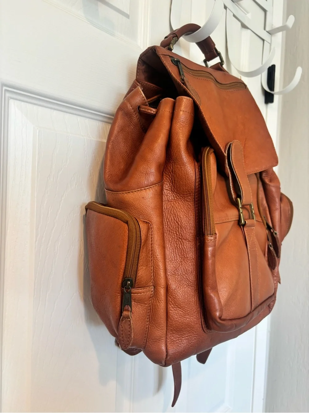 Leather Backpack - Tan Travel & Work Backpack